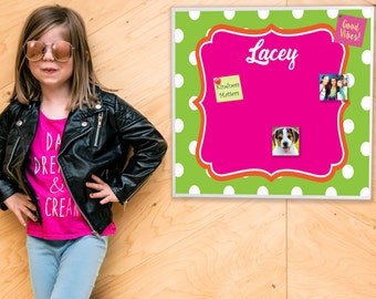 Custom Cork Bulletin Board – Personalized Dream Board, Whimsical Design