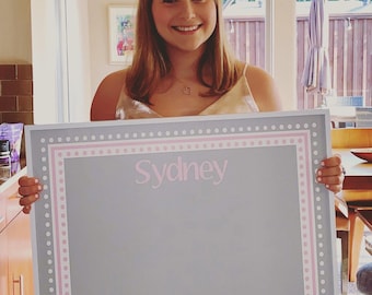 Custom Name Cork Board – Kids Room Decor, Personalized Bulletin Board, Chore Organizer
