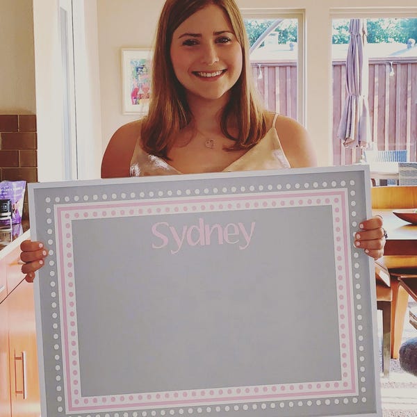 Custom Name Cork Board – Kids Room Decor, Personalized Bulletin Board, Chore Organizer