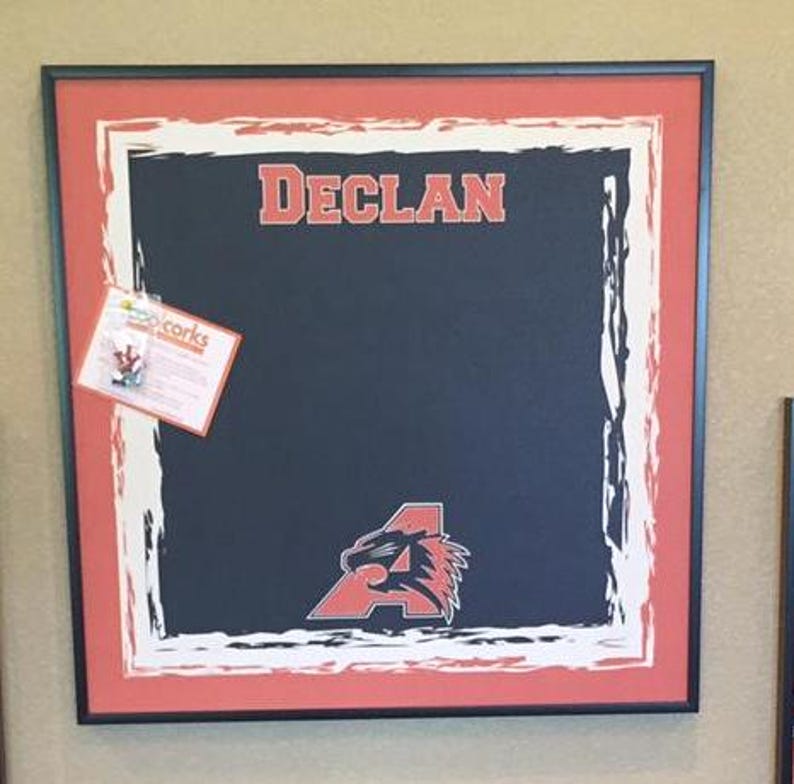 Cool Corks are custom made, personalized in full-color cork bulletin boards. Lots of college designs to choose from or create your own with a photo, logo or artwork.