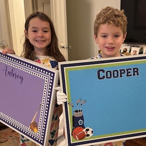 Personalized Sports Cork Board: Custom Bulletin Board, Kids Room Decor