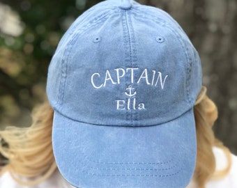 Embroidered Captain, First Mate, Crew Personalized Caps, Custom Captain Hats, First Mate Cap Crew caps - Wedding - Bridesmaid Gifts