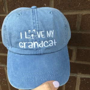 I Love My Grandcat Baseball Hat - Cat Grandma - Cat Grandpa
