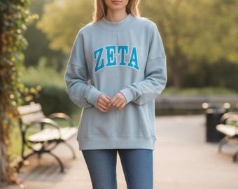 Custom Embroidered Zeta Tau Alpha Mockneck Sweatshirt – Sorority Apparel