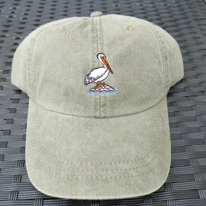 Embroidered Pelican Bird Cap - Bird Lover Watcher Gift - Mom Dad Wildlife Baseball Cap - Outdoor Camping Hat
