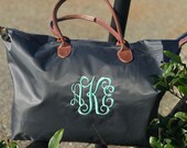 Monongramed Microfiber Tote Bag, Nylon bag