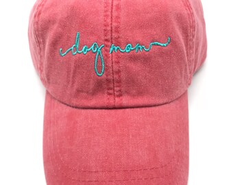 Dog Mom Baseball Cap - Handwriting Script Ball Hats