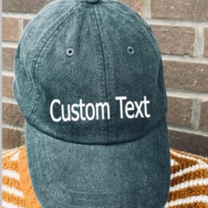 Embroidered Custom Cap - Back To Basics BLOCK Baseball Cap - Dad Hat - Block Font - Custom Hat Father's Day image 1