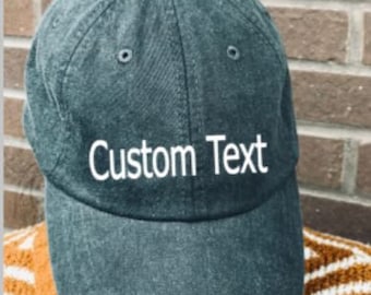 Embroidered Custom Cap - Back To Basics BLOCK Baseball Cap - Dad Hat - Block Font - Custom Hat Father's Day