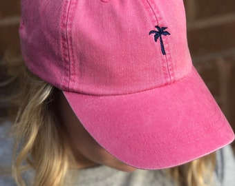 Embroidered Palm Tree Baseball Hat - Tiny Design Palm Tree Cap - Summer Beach Hats - Bridesmaid Gifts - Personalized Gifts- Spring Break Cap