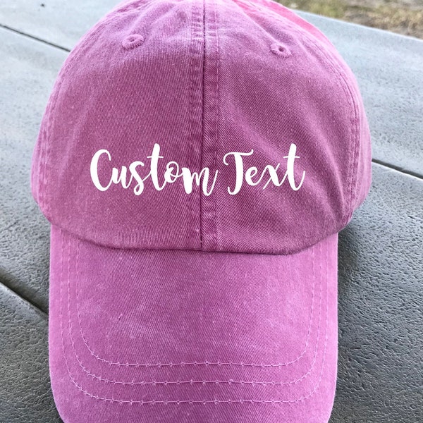 Embroidered Custom Cap - CASUAL Script Cap - Casual Script Font - Custom Hats - Personalized Gifts