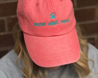 Rescue Adopt Repeat Baseball Cap- Pet Lover -Dog Lover Cap