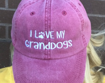 I Love My Granddog Baseball Hat - Dog Grandma - Dog Grandpa - Custom Hat