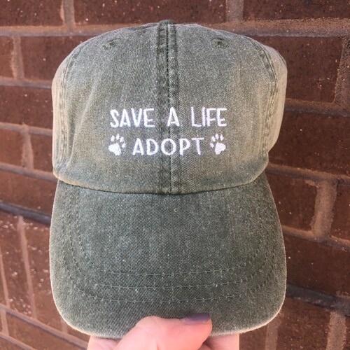 Save a Life Adopt Baseball Cap Animal Adoption Etsy