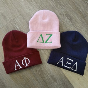 Greek Letters Embroidered Sorority Beanie - Custom Sorority Beanie - Officially Licensed Greek Dealer