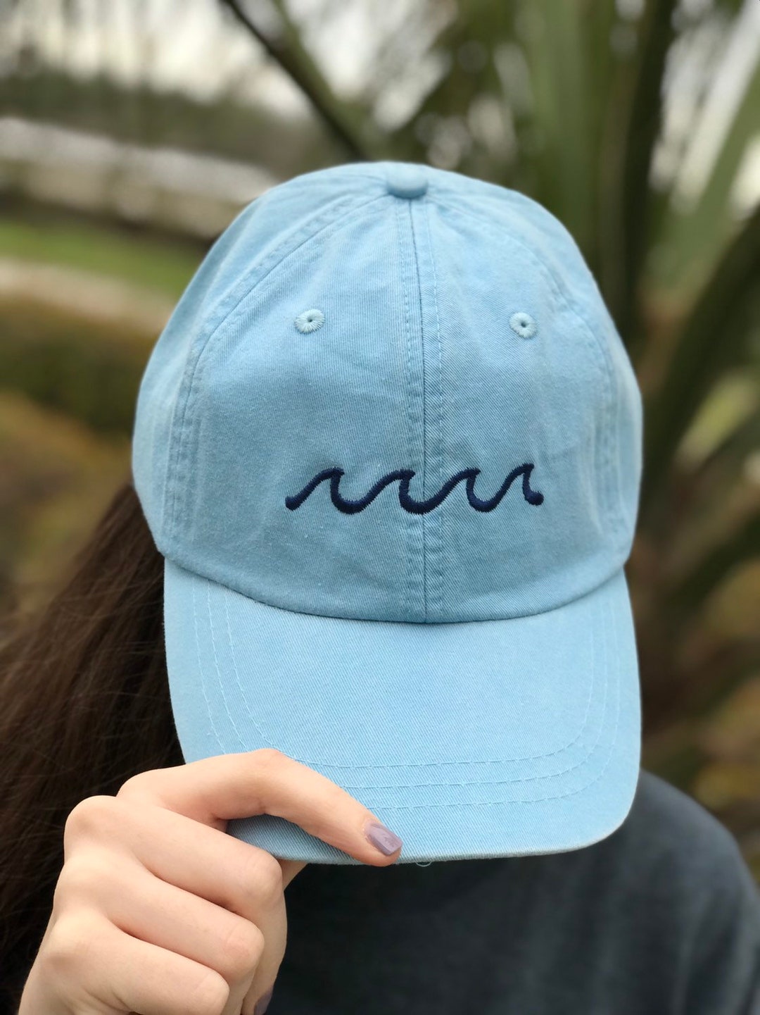 Embroidered Wave Baseball Cap Baseball Cap Mom Dad Custom Hat Vintage