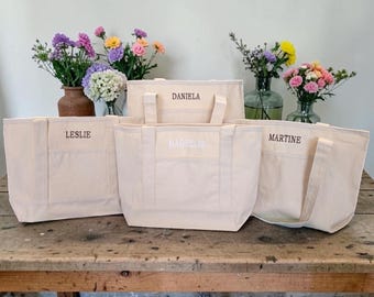 Custom Embroidered Bridal Shower Tote - Bachelorette Party Gifts - Personalized Summer Girls Trip Weekend Gift