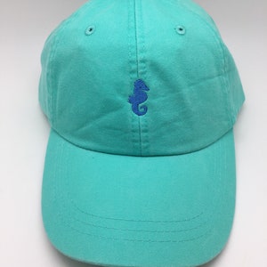 Embroidered Tiny Seahorse Baseball Cap - Tiny Design Ball Hats- Spring Break Cap Father's Day