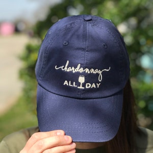 Embroidered Chardonnay All Day Cap- Spring Break Cap