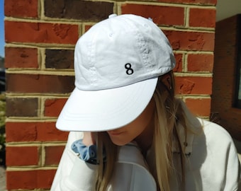 Embroidered Lower Left Number Baseball Cap - Personalized Gifts - Custom Hat - Football Cap - Sports Mom Gift - Gifts for Sports Moms