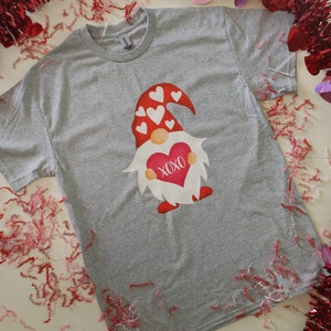 Valentine&#39;s Day Apparel - Valentines Gnome Tee - Custom Valentine&#39;s Day T-Shirt - Valentine&#39;s Shirt - Valentine&#39;s Tee