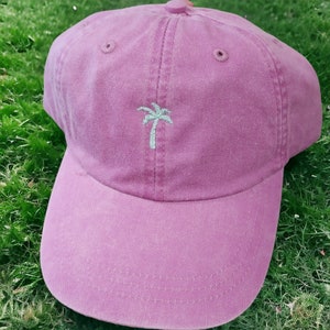 Embroidered Palm Tree Baseball Hat - Tiny Design Palm Tree Cap - Summer Beach Hats - Bridesmaid Gifts - Personalized Gifts- Spring Break Cap