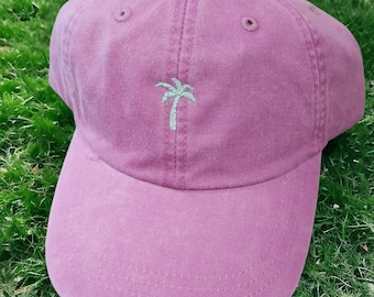 Embroidered Palm Tree Baseball Hat - Tiny Design Palm Tree Cap - Summer Beach Hats - Bridesmaid Gifts - Personalized Gifts- Spring Break Cap