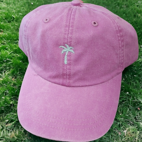 Embroidered Palm Tree Baseball Hat - Tiny Design Palm Tree Cap - Summer Beach Hats - Bridesmaid Gifts - Personalized Gifts- Spring Break Cap