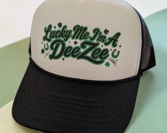 Custom Lucky Me Foam Trucker Hat - Rush Week/Bid Day Personalized Greek Gift -  - Sorority Gift Basket Stuffer- Otto Dupe