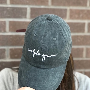 Embroidered ALPHA GAM Handwriting script baseball cap - Alpha Gam - Officially Licensed Greek Baseball Hat - big little gifts