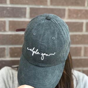 Embroidered ALPHA GAM Handwriting script baseball cap Alpha Gam Officially Licensed Greek Baseball Hat big little gifts image 1