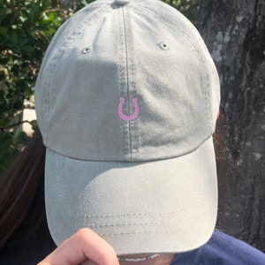 Embroidered Tiny Horseshoe Ball Cap - Small Design Baseball Hat Collection