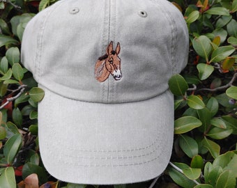 Embroidered Donkey Head Cap - Farm Hat - Mom Dad Wildlife Baseball Cap - Outdoor Camping Hat