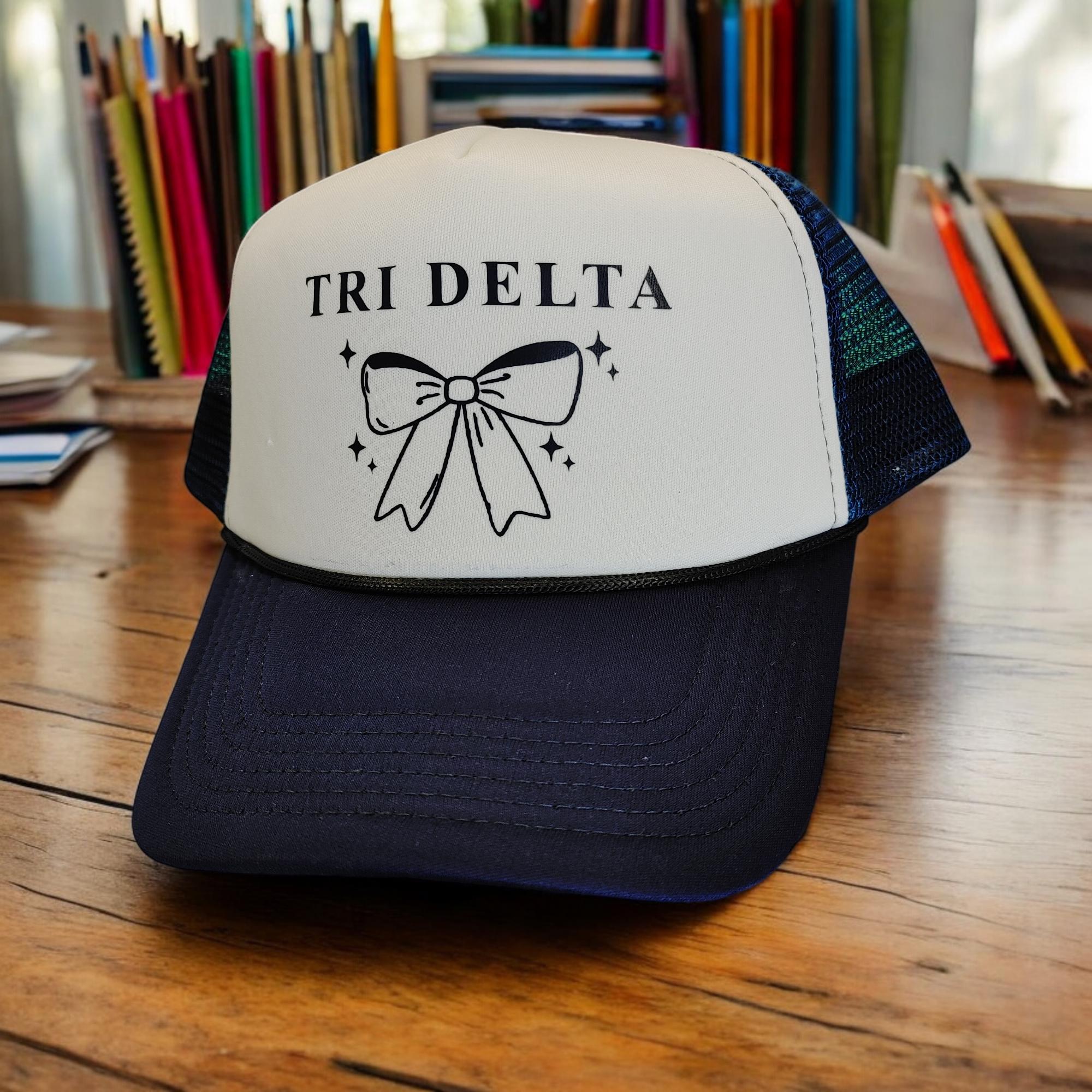 Custom Bow Sorority Foam Trucker Hat - Personalized Greek Gift - Big Little Gifts - Sorority Gift Basket - Football Game Apparel- Otto Dupe