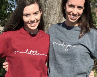 ROUND NECK - Big Little Shirts - Sorority shirts - Big Little Reveal T Shirts - Handwriting