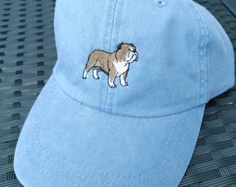 Embroidered Bulldog Cap with Side Cap Embroidery for Pet Parents - Custom Pet Lover Gift - Dog Mom Dad Hat