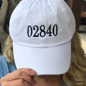 Embroidered Zipcode Baseball Cap - Choose your own zipcode - Personalized Gifts - Custom Hat