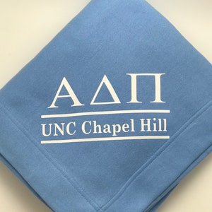 Sorority Greek Letters and University Blanket- Greek- Custom