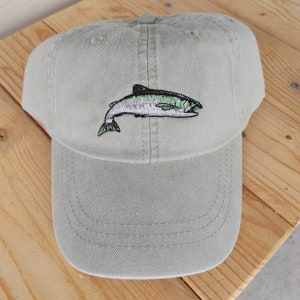 Atlantic Salmon Cap - Embroidered Men Women Fish Wildlife Hat - Outdoor Ocean Fishing Gift - Custom  Father&#39;s Day Gift