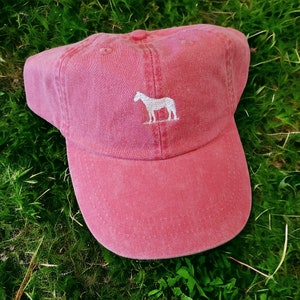 Embroidered Horse Baseball Cap - Tiny Design Ball Hats - Minimalist Hat - Custom Hat