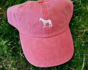 Embroidered Horse Baseball Cap - Tiny Design Ball Hats - Minimalist Hat - Custom Hat