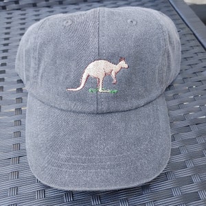 Kangaroo Cap - Outback Hat - Mom Dad Wildlife Baseball Cap - Embroidered Australia Kangaroo Cap