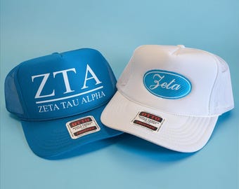 Custom Zeta Tau Alpha Otto Trucker Hats – Personalized Sorority Gift -