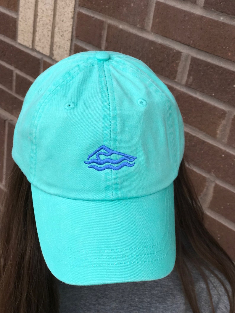 Swimmer Design Baseball Hat Swim Team Ball Caps | Etsy