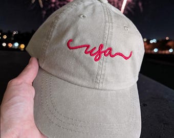 Custom Embroidered Baseball Cap – Handwriting Script Text Hat