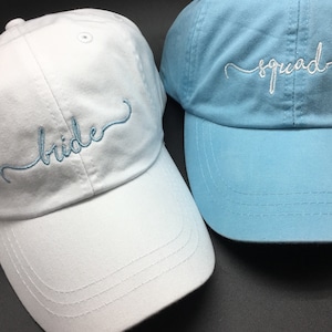 Bride Squad Hats - Bridal Party Caps - Bridal Squad - Bachelorette - SHIPPING INCLUDED in PRICE - Wedding - Bridesmaid Gifts - Custom Hat