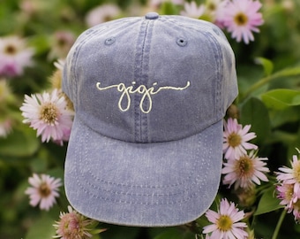 Embroidered Mama, Gigi, Grandma, Mommy, Nana Baseball Cap - Mama Hat, Gigi Hat - Custom Father's Day Gift