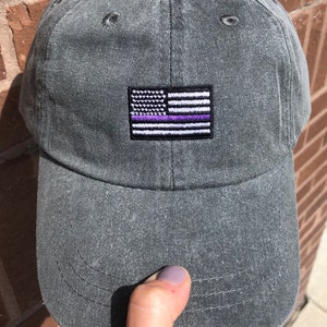 Embroidered Thin Line Flag Hats - Thin Blue Line Hats - Baseball Hat - Ball Cap- Police Officer- Wildlife Officer