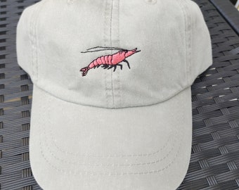Embroidered Shrimp Cap - Funny Shrimp Hat - Mom Dad Wildlife Baseball Cap - Outdoor Fishing Hat