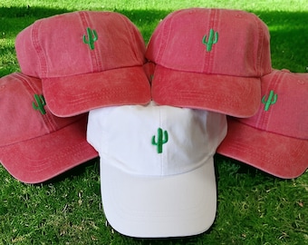 Embroidered Cactus Tiny Design Baseball Cap - Wedding Gift - Mom Dad Cap - Outdoor Camping Hat- Spring Break Cap Father's Day